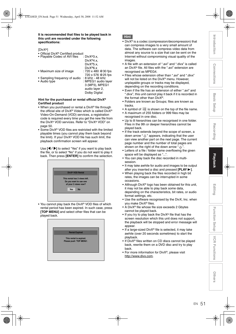 Toshiba RD-XV48KE User Manual | Page 51 / 92