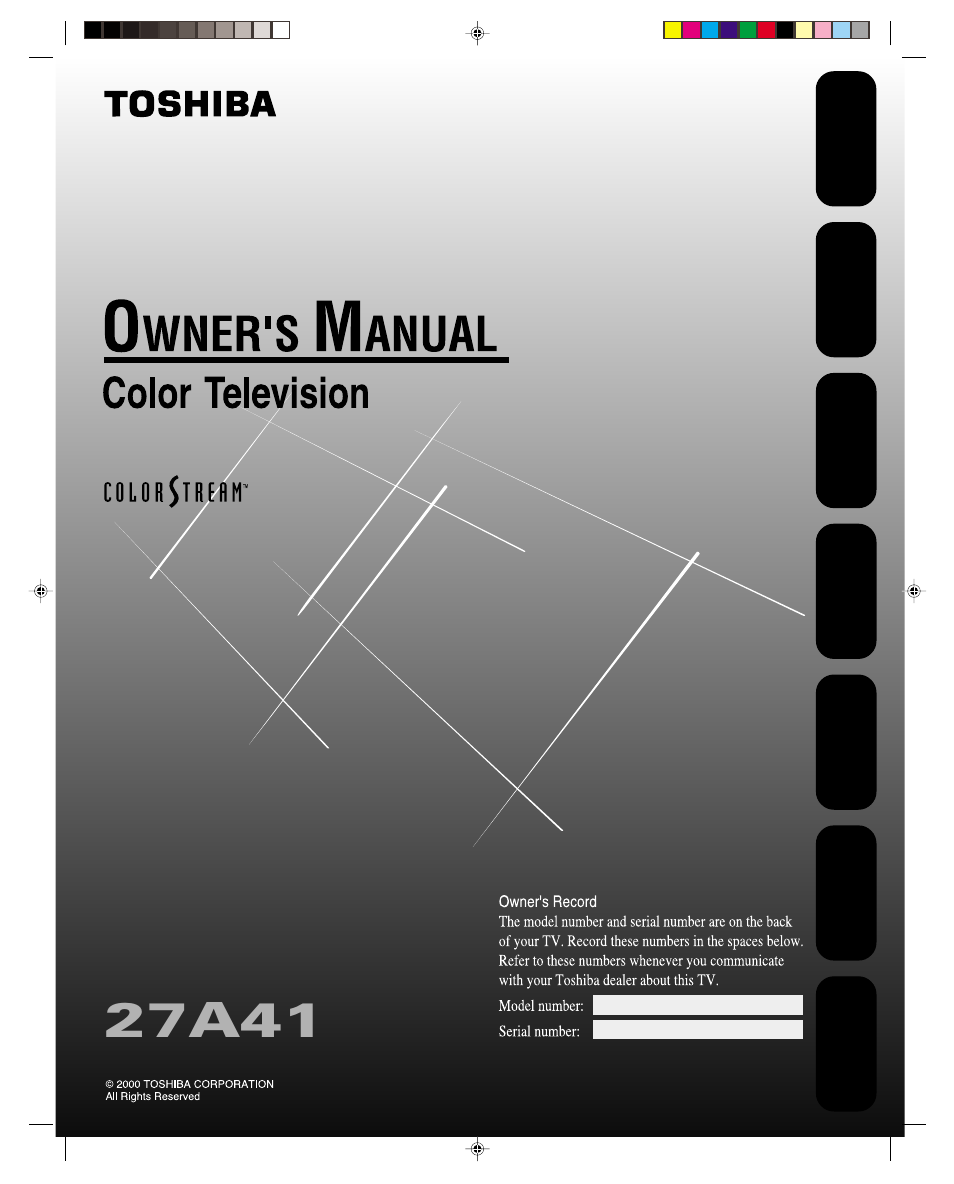 Toshiba 27A41 User Manual | 32 pages