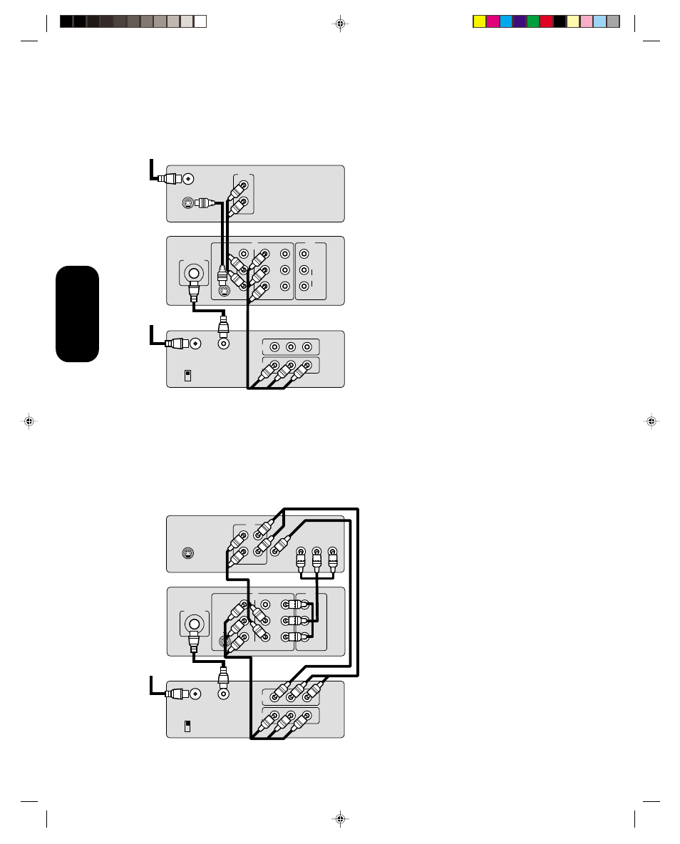 Connecting a dvd/satellite receiver and a vcr, Connecting a dvd with colorstream™ and a vcr, Caution | Connecting your tv | Toshiba 27A41 User Manual | Page 8 / 32