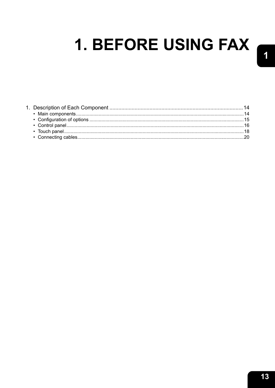 Before using fax | Toshiba GD-1170 User Manual | Page 15 / 182