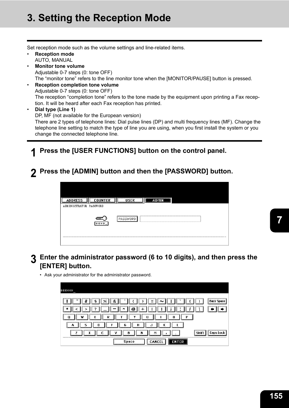 Setting the reception mode | Toshiba GD-1170 User Manual | Page 157 / 182