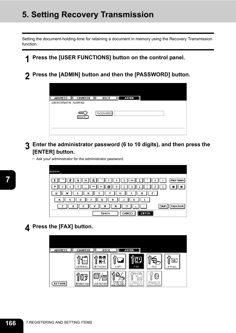 Setting recovery transmission | Toshiba GD-1170 User Manual | Page 168 / 182