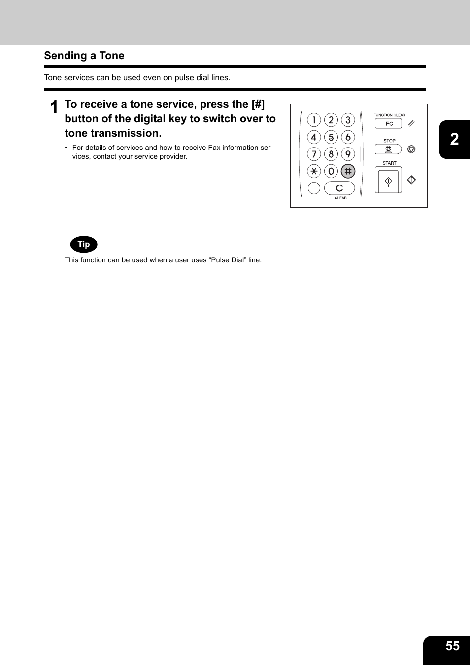 Sending a tone | Toshiba GD-1170 User Manual | Page 57 / 182