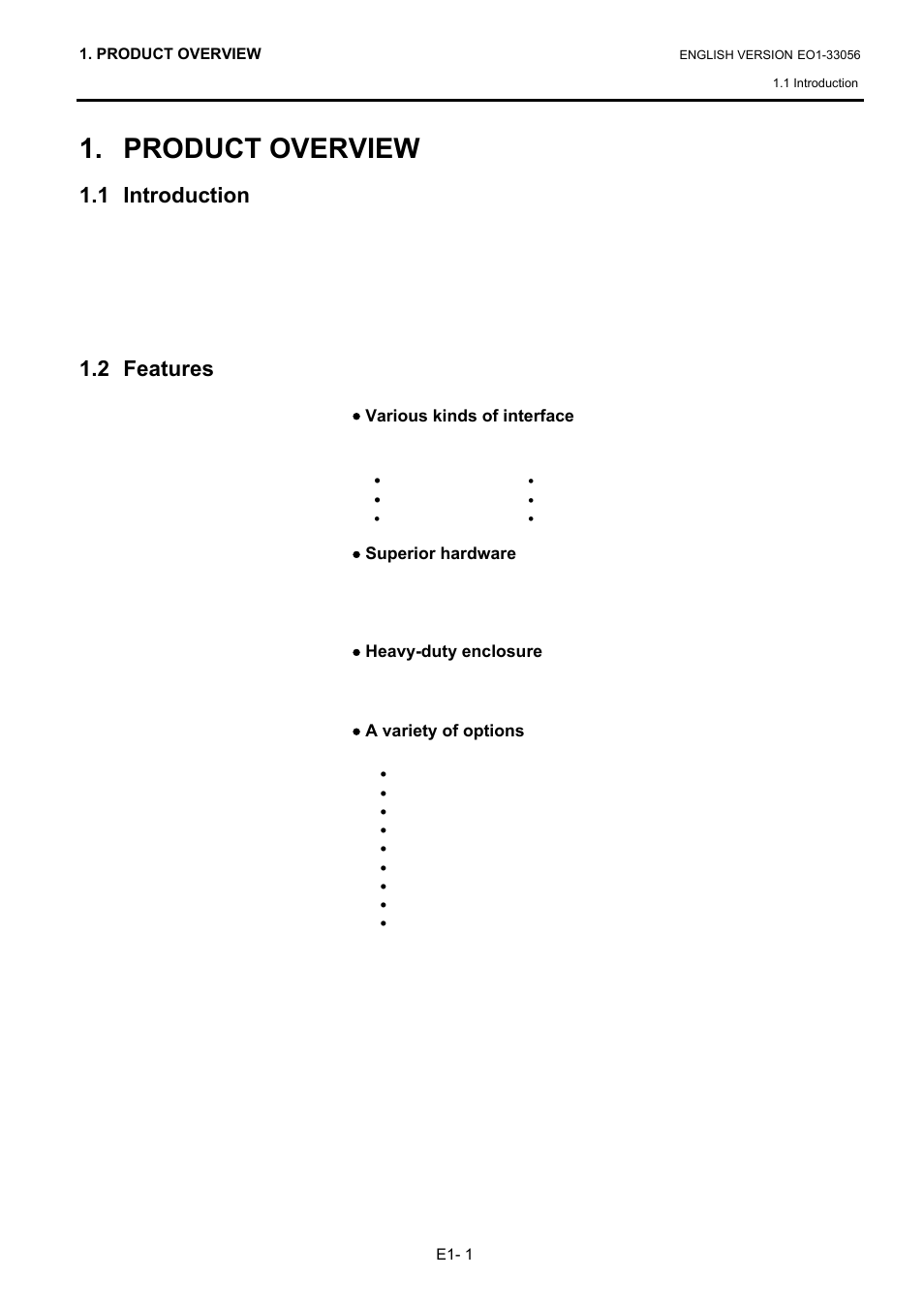 Product overview, 1 introduction, 2 features | 1 introduction 1.2 features | Toshiba B-SX6T Series User Manual | Page 10 / 139