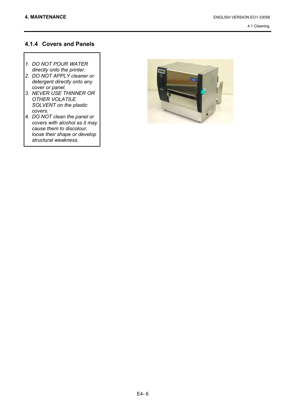 4 covers and panels | Toshiba B-SX6T Series User Manual | Page 104 / 139