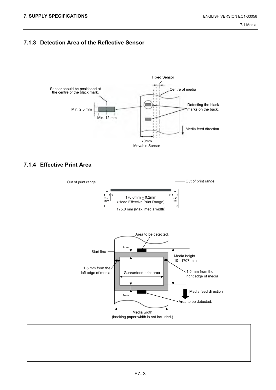 3 detection area of the reflective sensor, 4 effective print area | Toshiba B-SX6T Series User Manual | Page 118 / 139