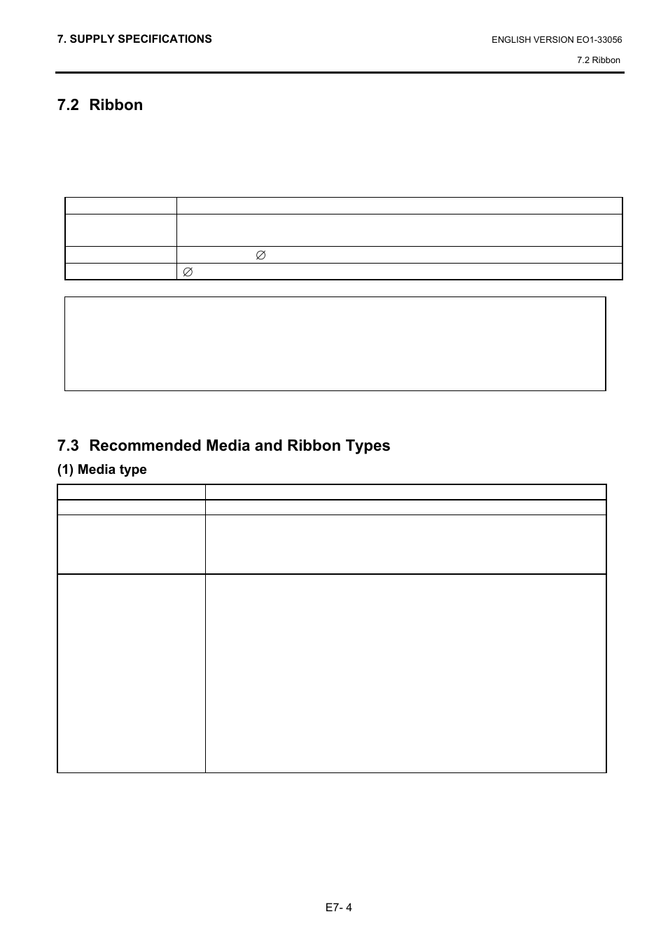 2 ribbon, 3 recommended media and ribbon types | Toshiba B-SX6T Series User Manual | Page 119 / 139