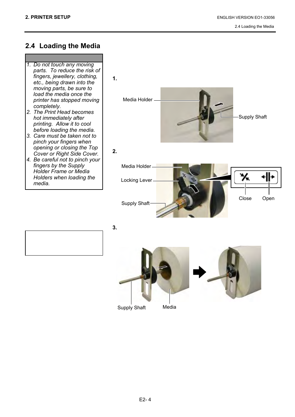 4 loading the media | Toshiba B-SX6T Series User Manual | Page 18 / 139