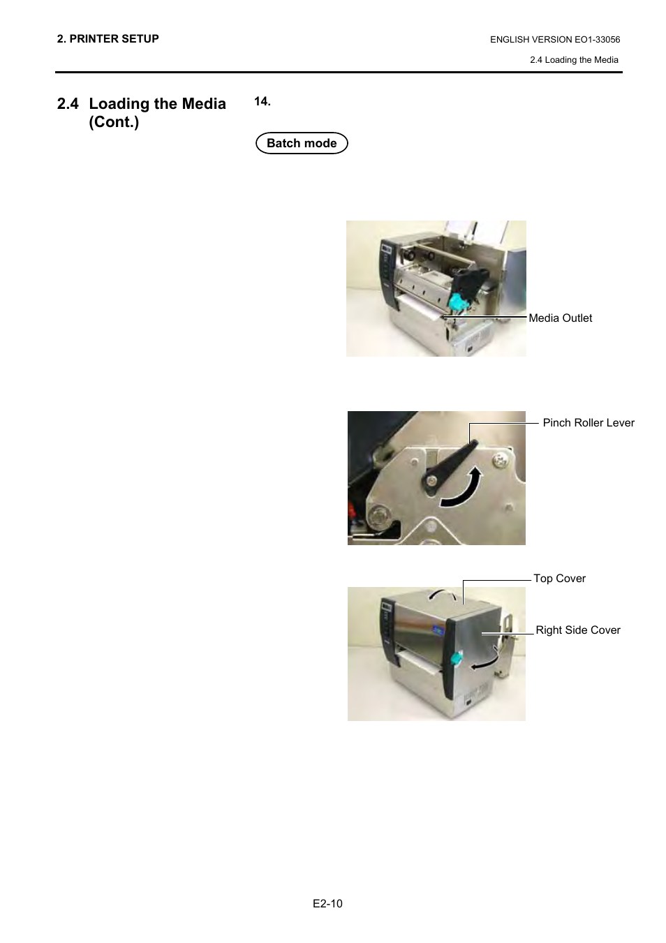 4 loading the media (cont.) | Toshiba B-SX6T Series User Manual | Page 24 / 139