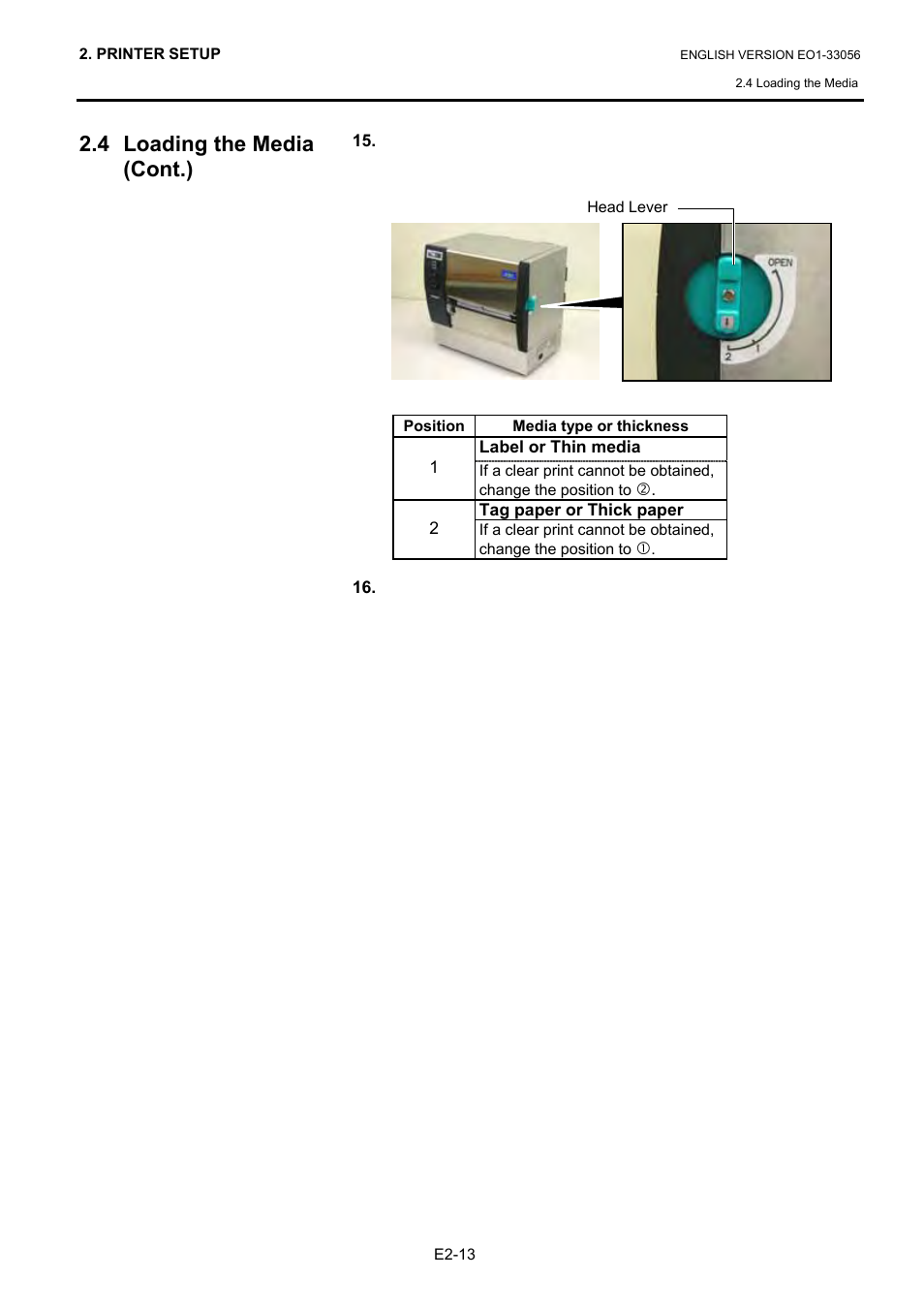 4 loading the media (cont.) | Toshiba B-SX6T Series User Manual | Page 27 / 139