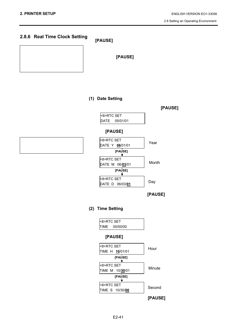 6 real time clock setting | Toshiba B-SX6T Series User Manual | Page 55 / 139