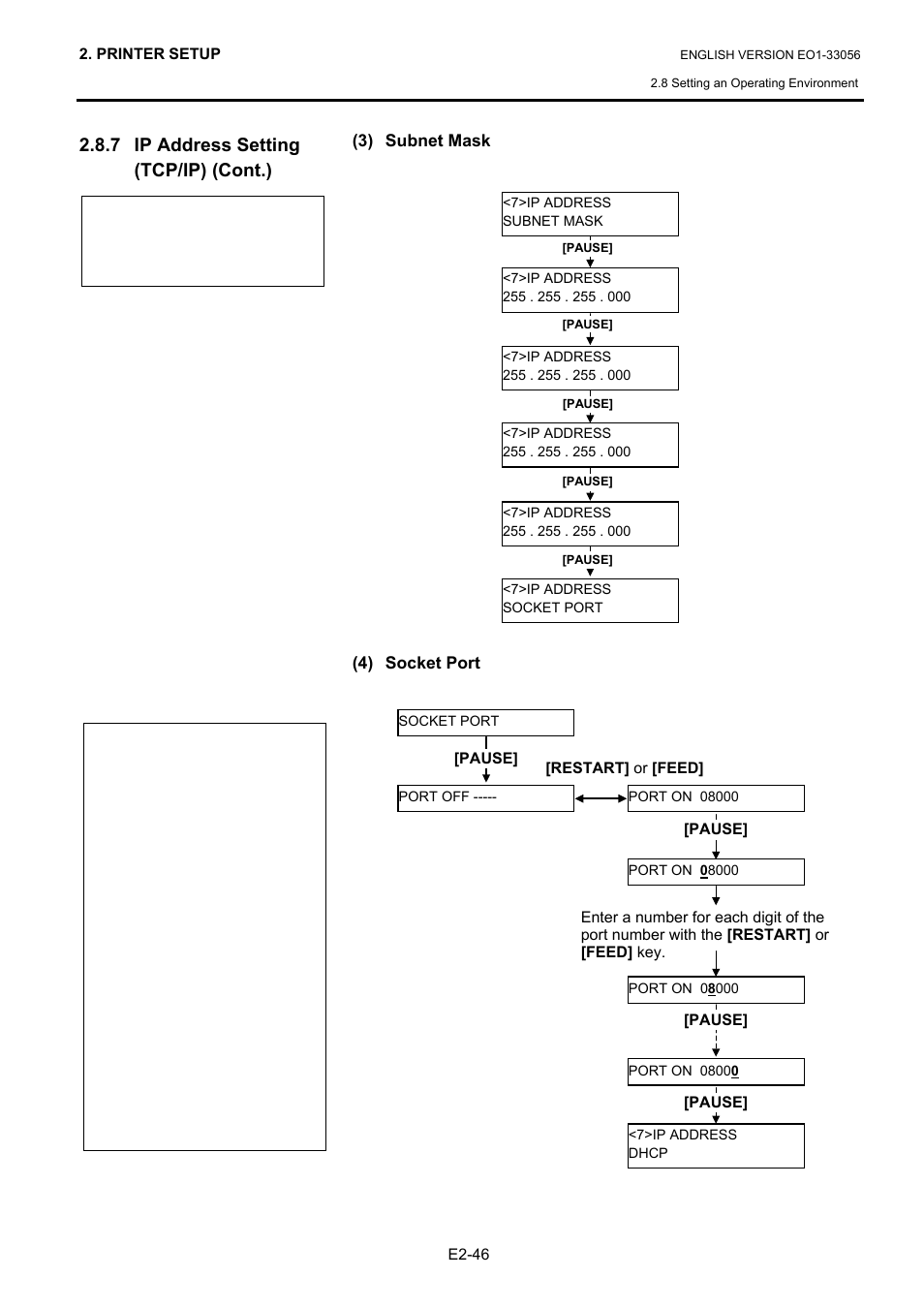 7 ip address setting (tcp/ip) (cont.) | Toshiba B-SX6T Series User Manual | Page 60 / 139