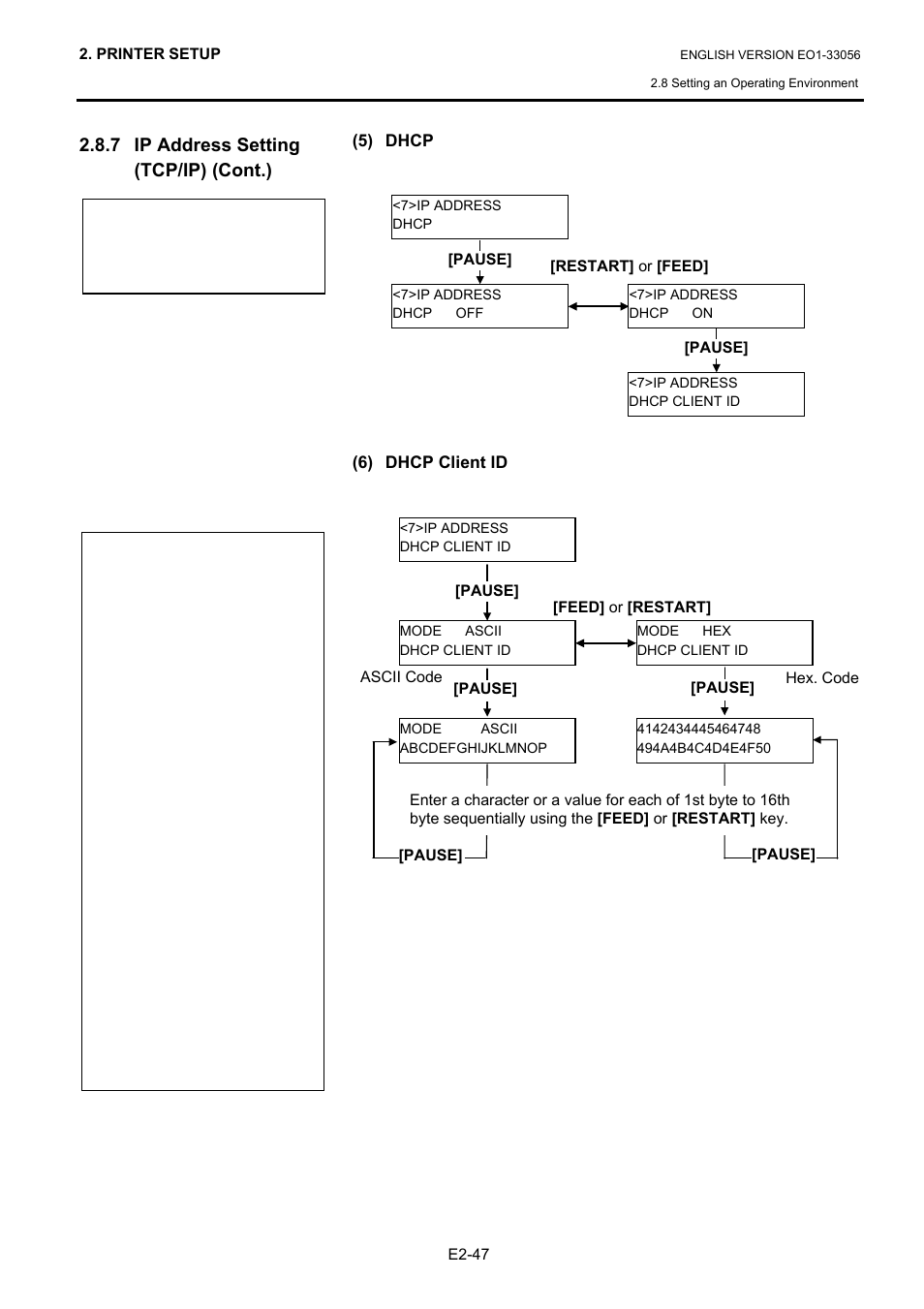 7 ip address setting (tcp/ip) (cont.) | Toshiba B-SX6T Series User Manual | Page 61 / 139