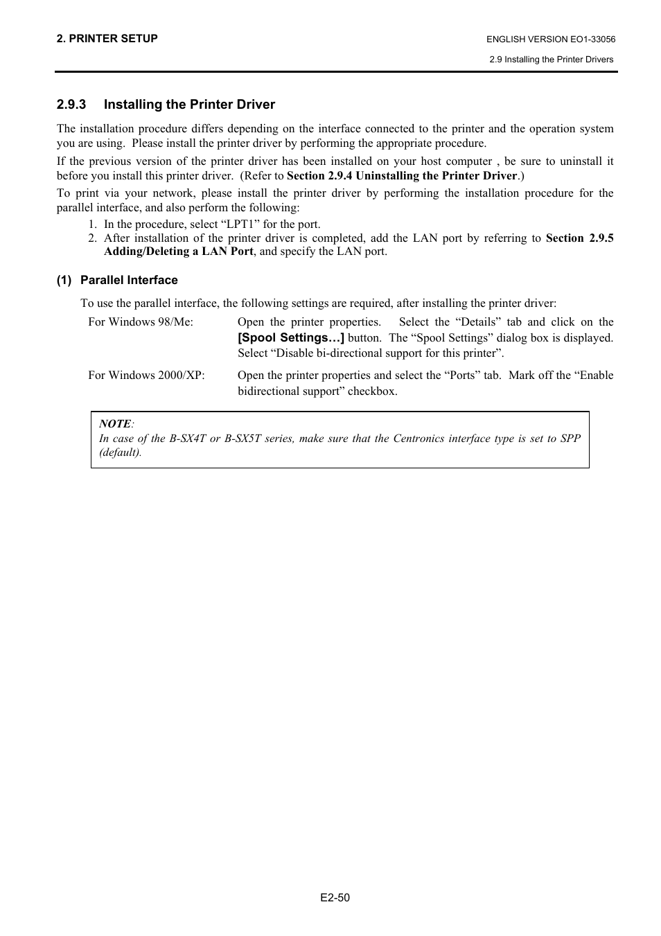 3 installing the printer driver | Toshiba B-SX6T Series User Manual | Page 64 / 139