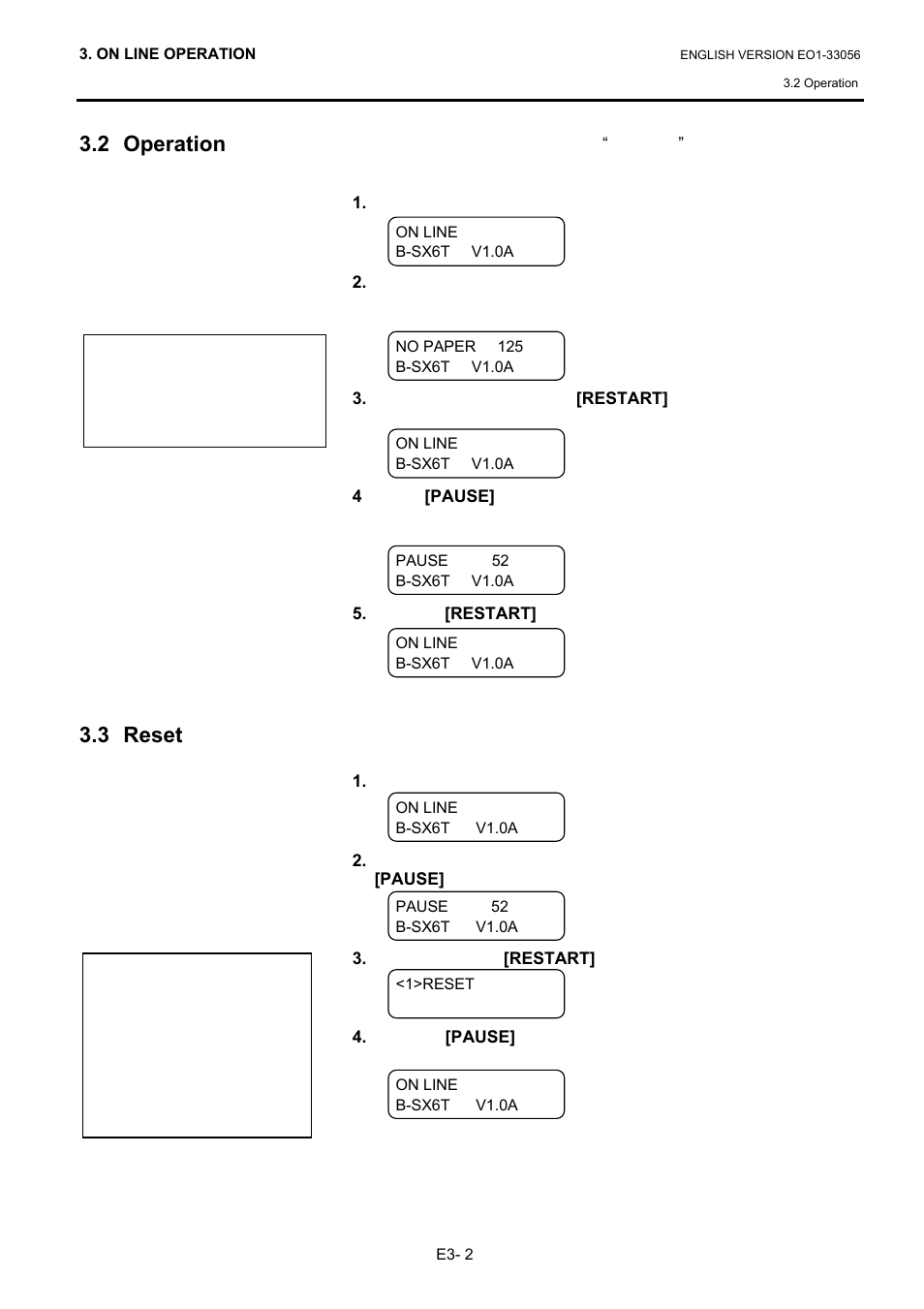 2 operation, 3 reset | Toshiba B-SX6T Series User Manual | Page 98 / 139