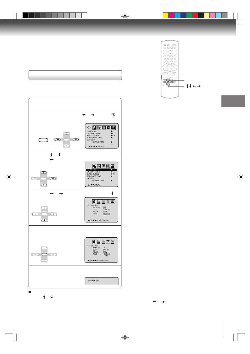 Manual clock setting | Toshiba MW24FP1 User Manual | Page 21 / 68