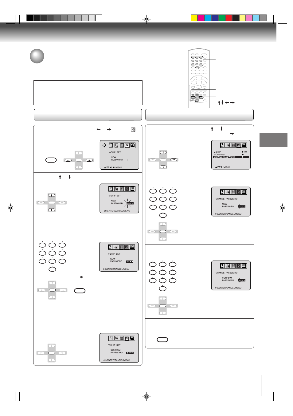 Setting the v-chip | Toshiba MW24FP1 User Manual | Page 27 / 68