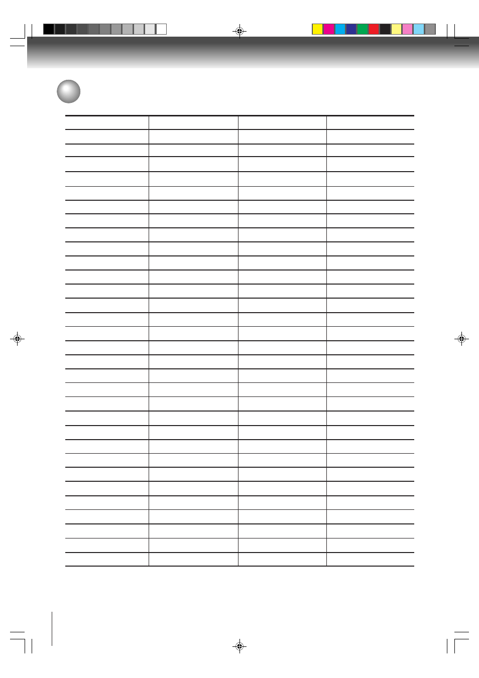 Language code list | Toshiba MW24FP1 User Manual | Page 60 / 68