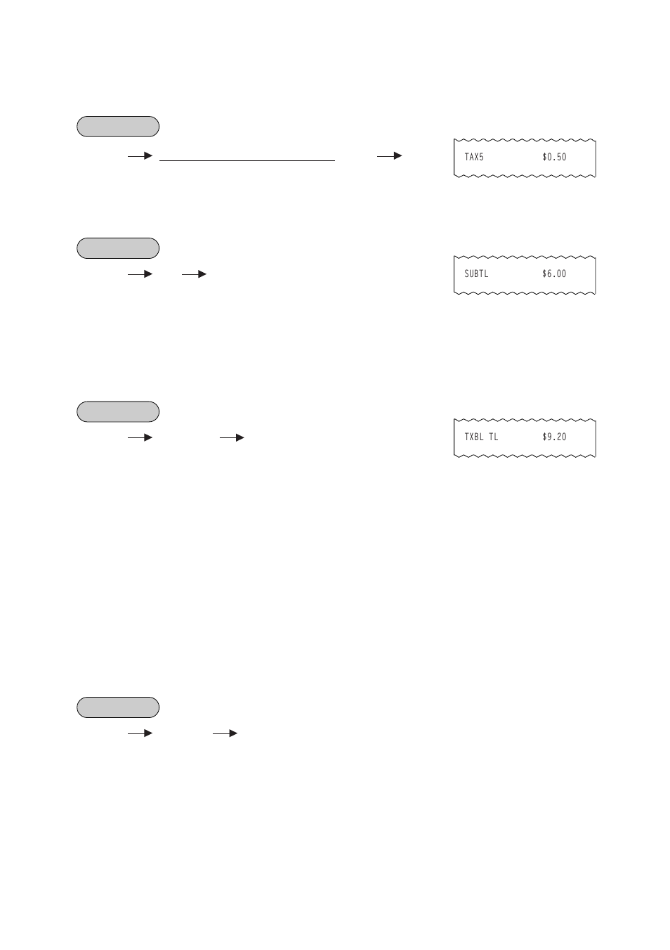 Subtotal (sale total pre-taxed) read, Taxable total (sale total with taxes) read, Taxable total read and subtotal print | Manual tax entry | Toshiba EO1-11099 User Manual | Page 55 / 206