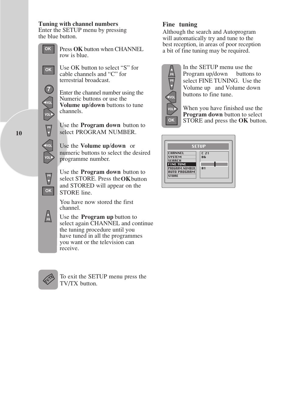 Fine tuning | Toshiba 15VL33 User Manual | Page 11 / 27