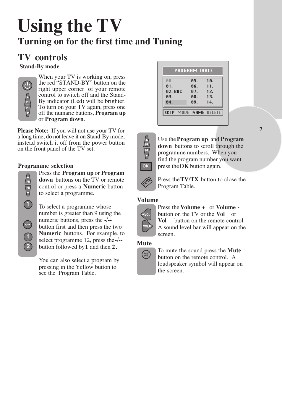 Using the tv | Toshiba 15VL33 User Manual | Page 8 / 27