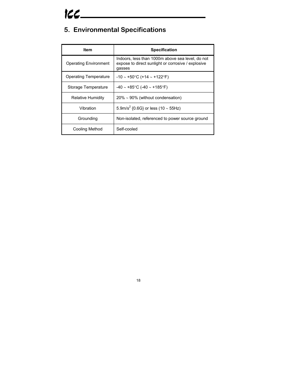 Environmental specifications | Toshiba XLTR-200 User Manual | Page 19 / 99