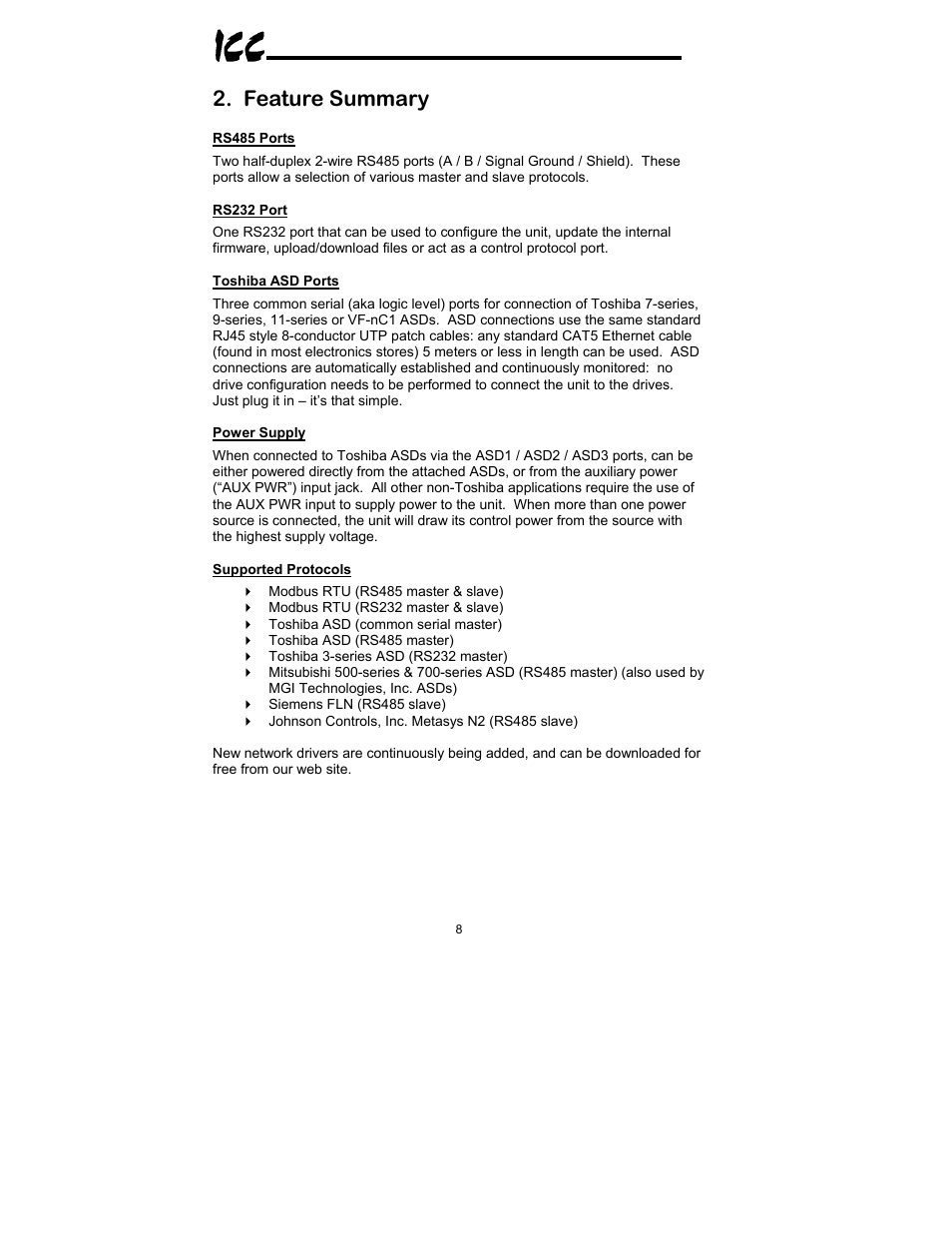 Feature summary | Toshiba XLTR-200 User Manual | Page 9 / 99