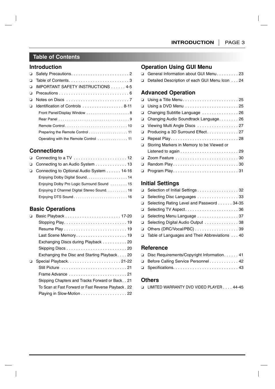 Toshiba SD-2715 User Manual | Page 3 / 46