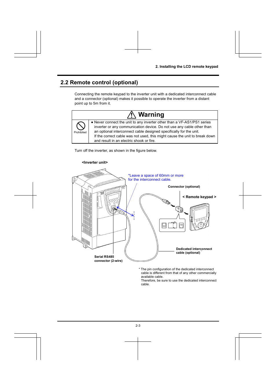 Warning, 2 remote control (optional) | Toshiba RKP004Z User Manual | Page 13 / 36
