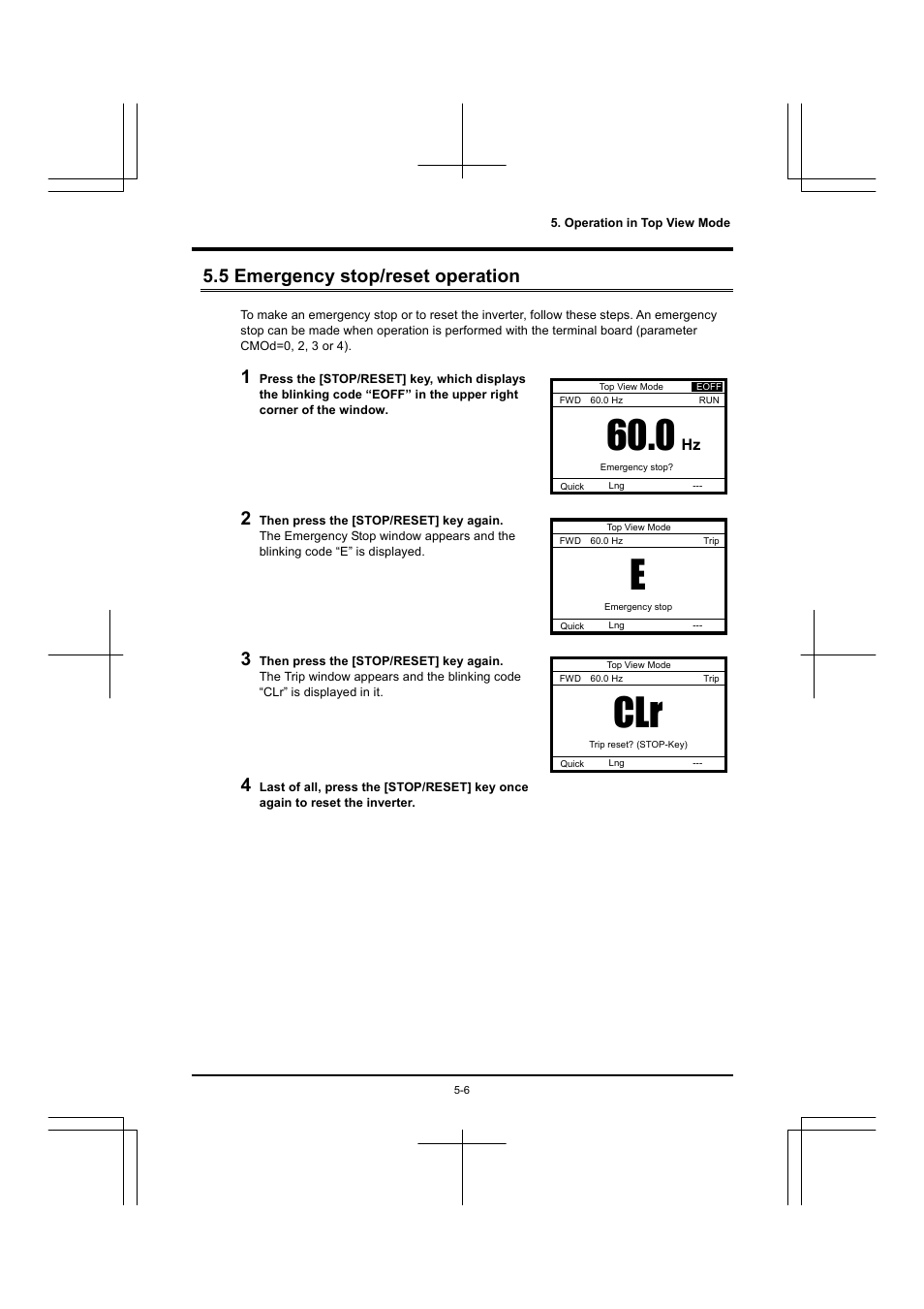 5 emergency stop/reset operation | Toshiba RKP004Z User Manual | Page 21 / 36