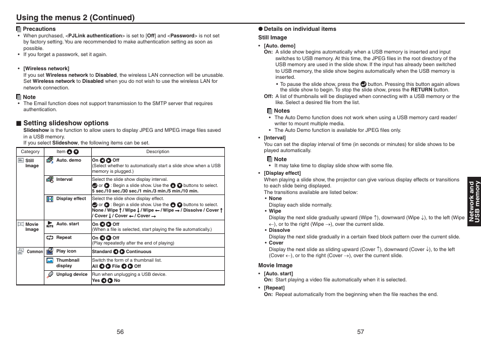 Using the menus 2 (continued) | Toshiba TDP-TW420 User Manual | Page 29 / 51