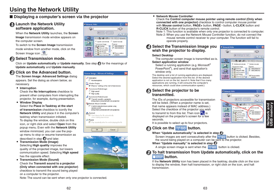 Using the network utility | Toshiba TDP-TW420 User Manual | Page 32 / 51