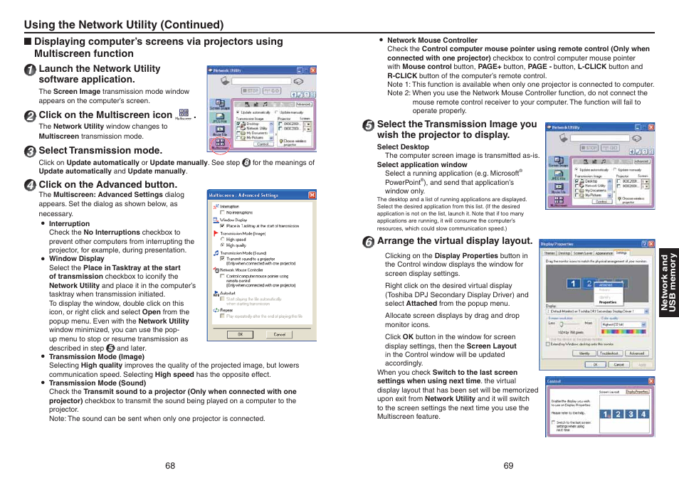 Using the network utility (continued) | Toshiba TDP-TW420 User Manual | Page 35 / 51