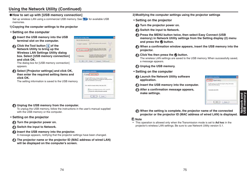 Using the network utility (continued) | Toshiba TDP-TW420 User Manual | Page 38 / 51