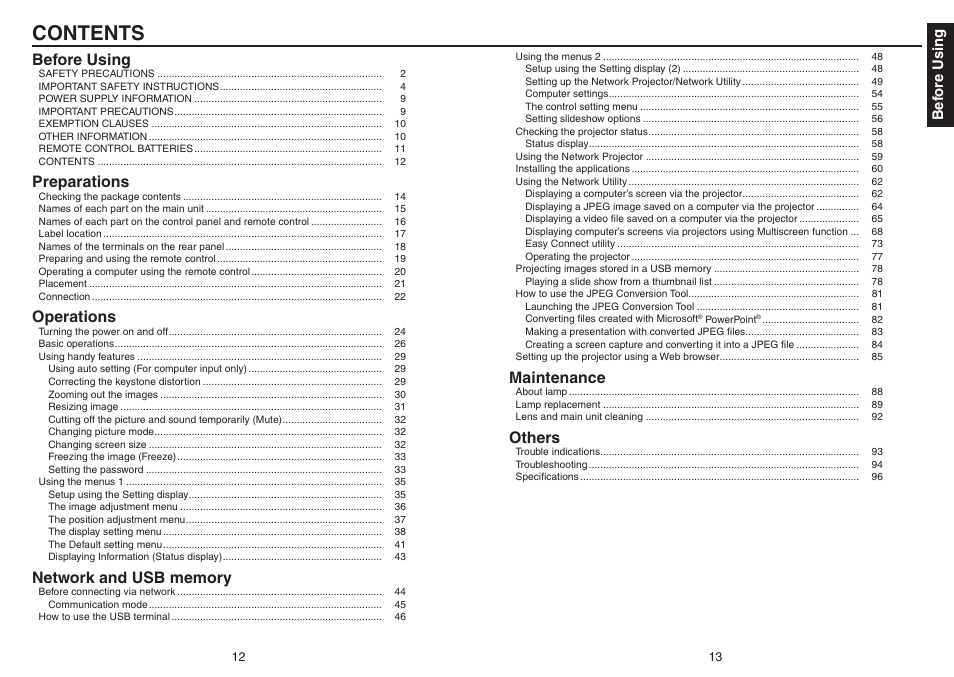 Toshiba TDP-TW420 User Manual | Page 7 / 51