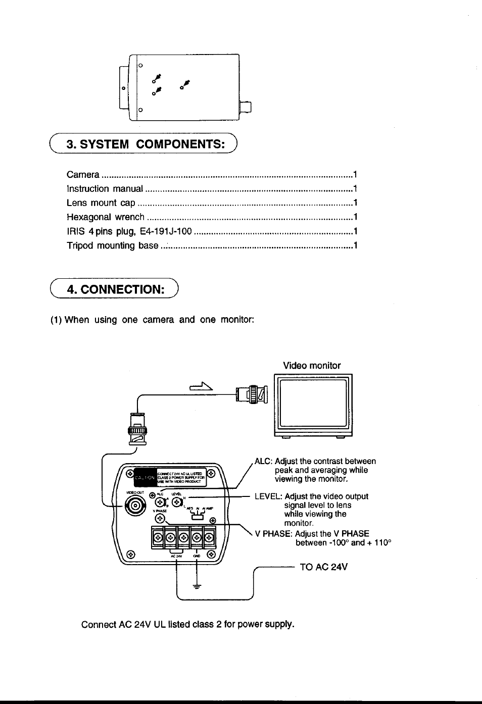 System components: ), Connection: ) | Toshiba IK527A User Manual | Page 5 / 10
