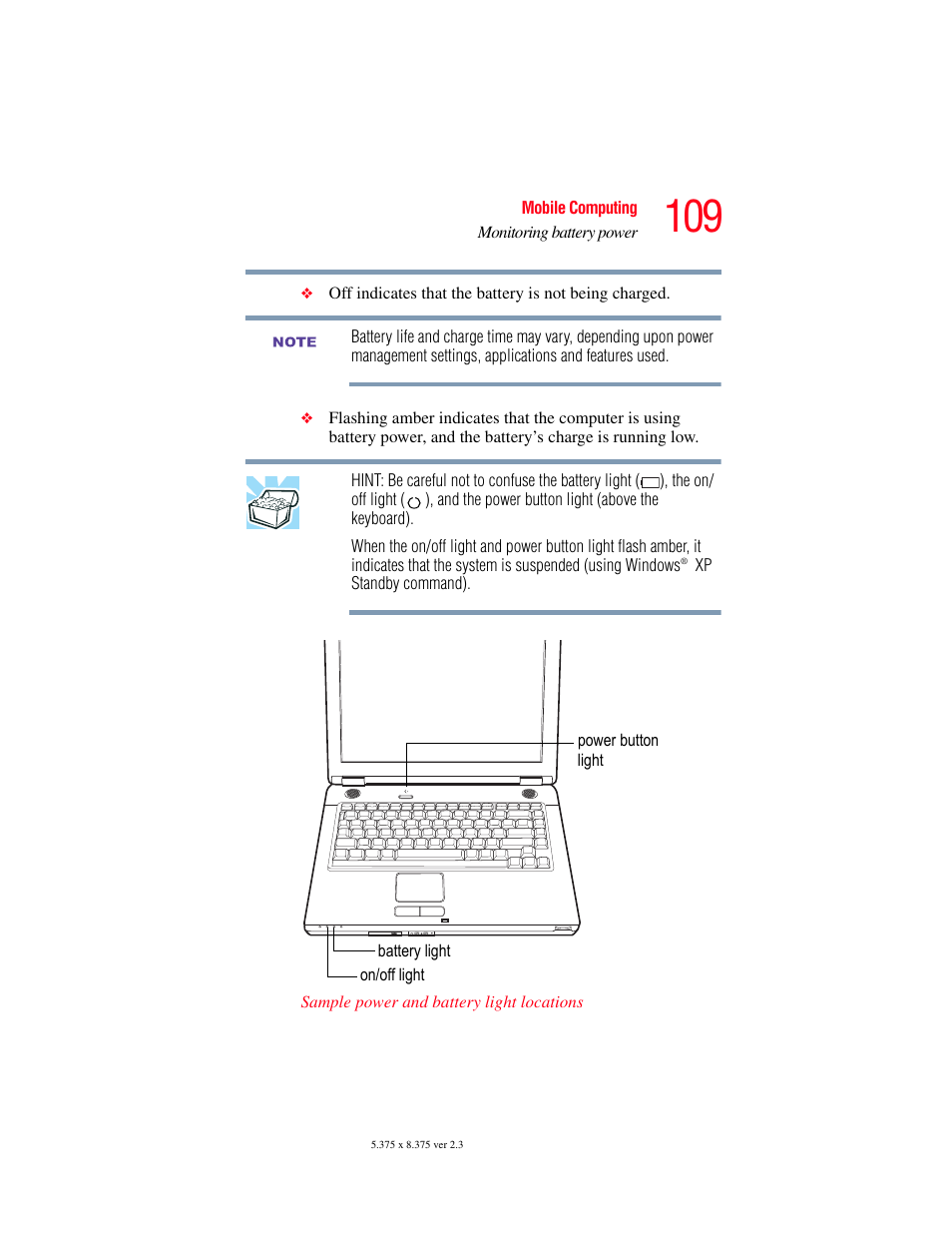 Toshiba A85 User Manual | Page 109 / 264
