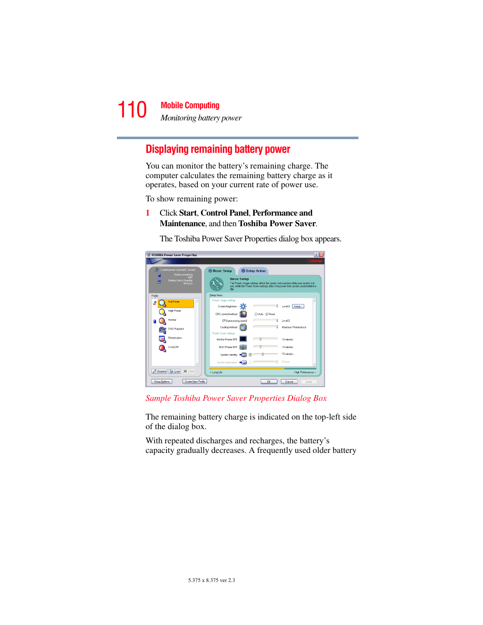 Toshiba A85 User Manual | Page 110 / 264