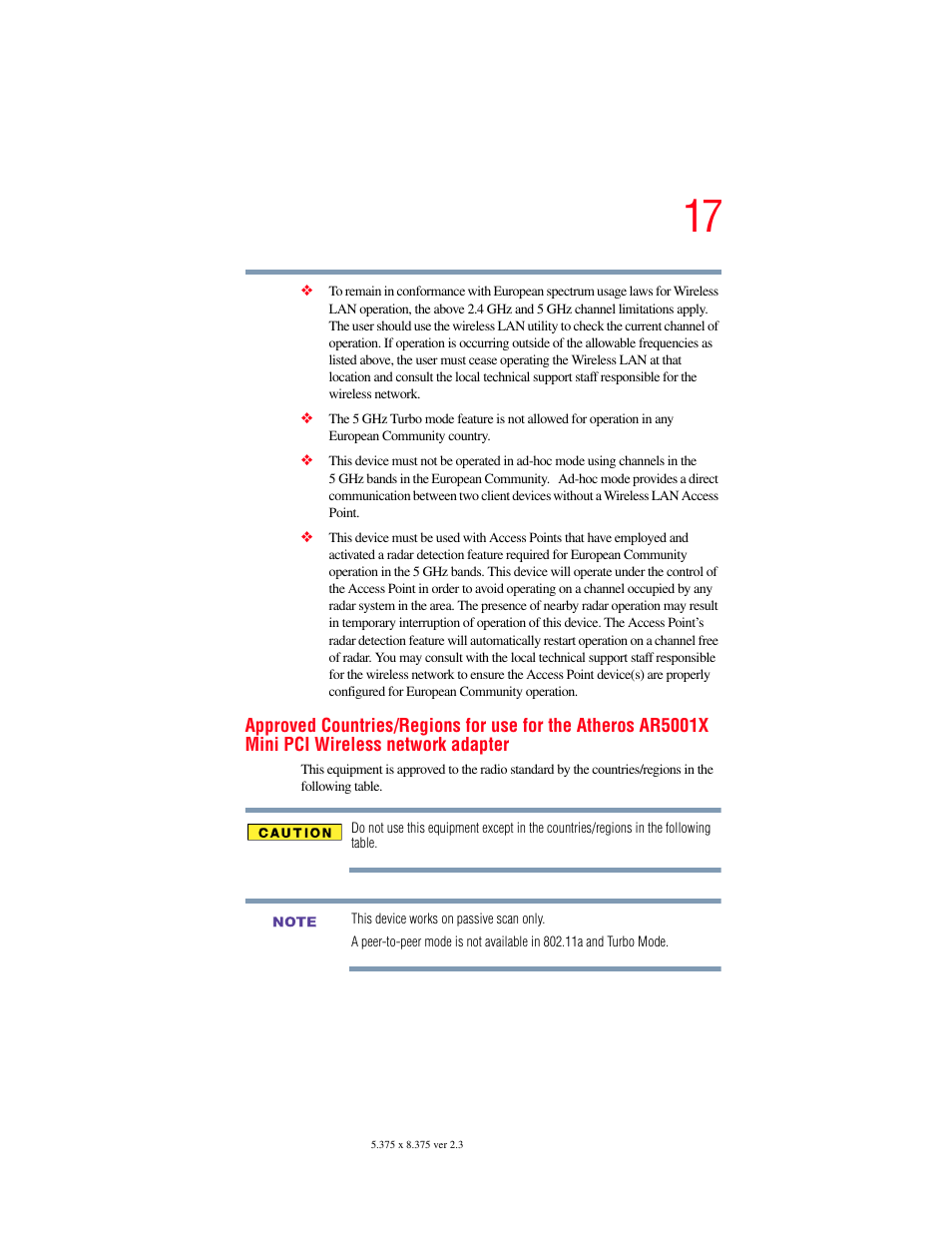 Toshiba A85 User Manual | Page 17 / 264
