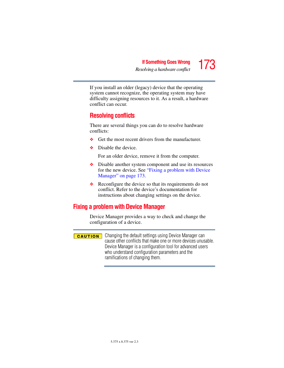 Fixing a problem with device manager | Toshiba A85 User Manual | Page 173 / 264