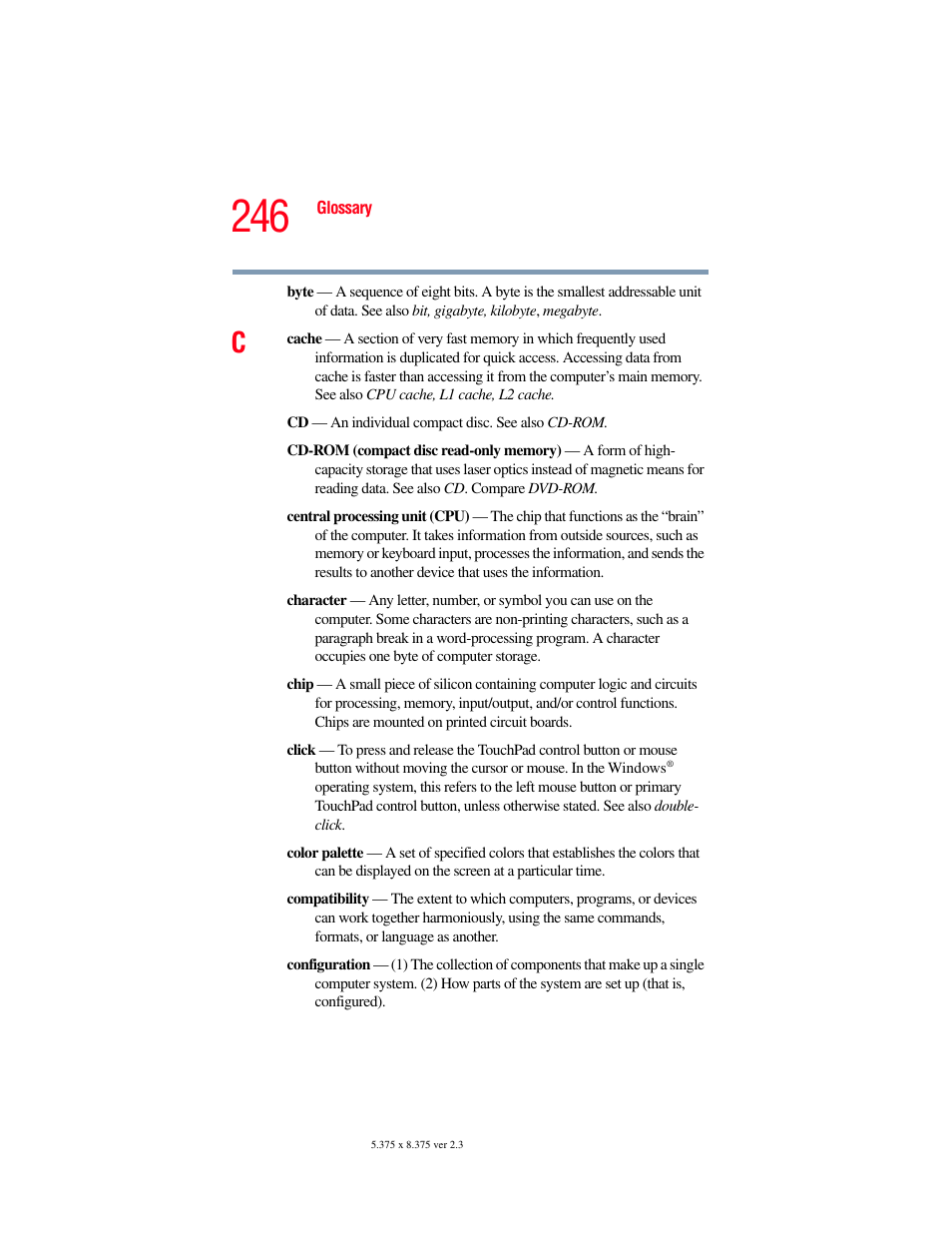 Toshiba A85 User Manual | Page 246 / 264