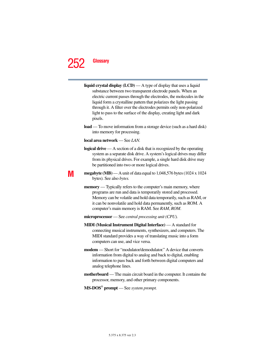Toshiba A85 User Manual | Page 252 / 264