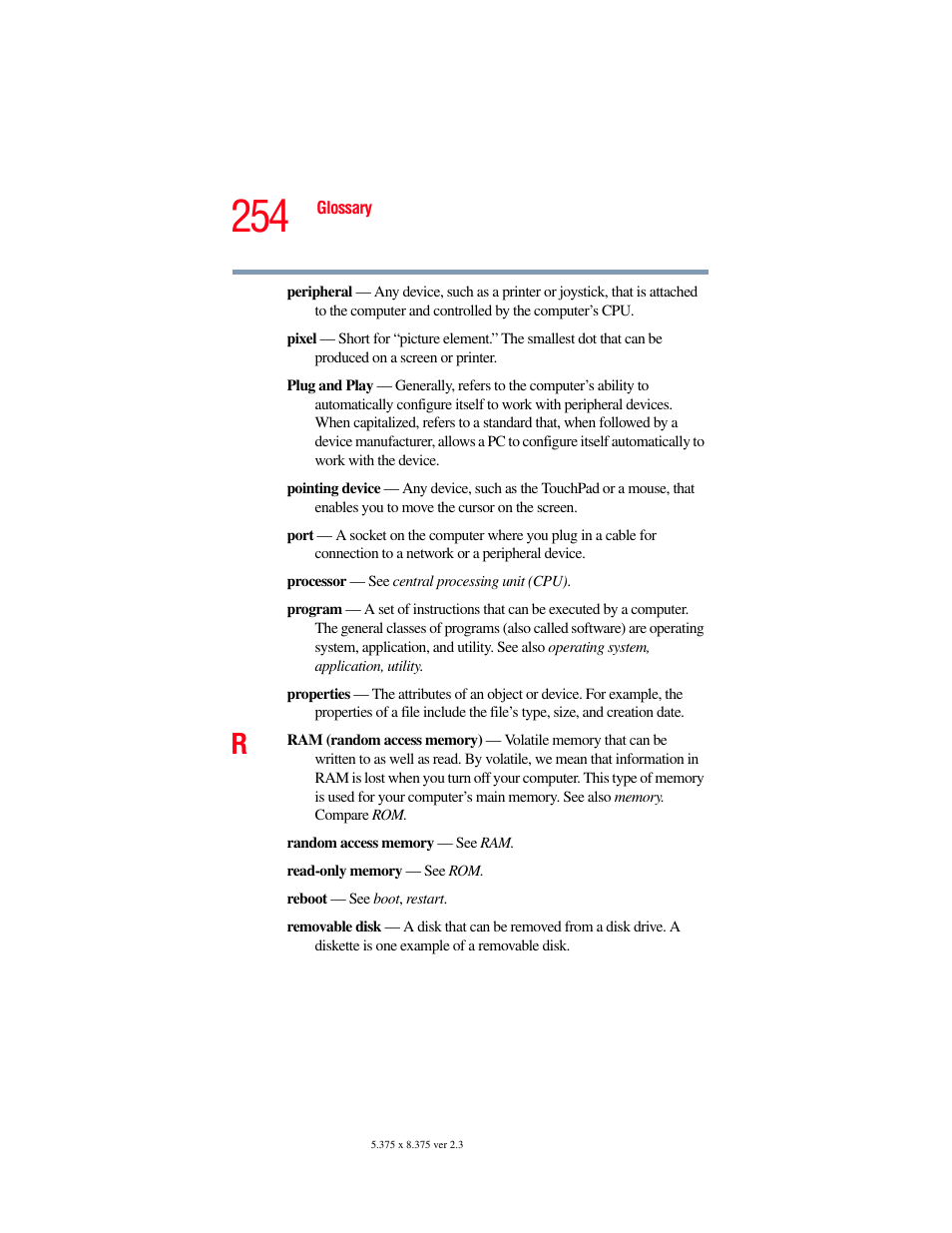 Toshiba A85 User Manual | Page 254 / 264