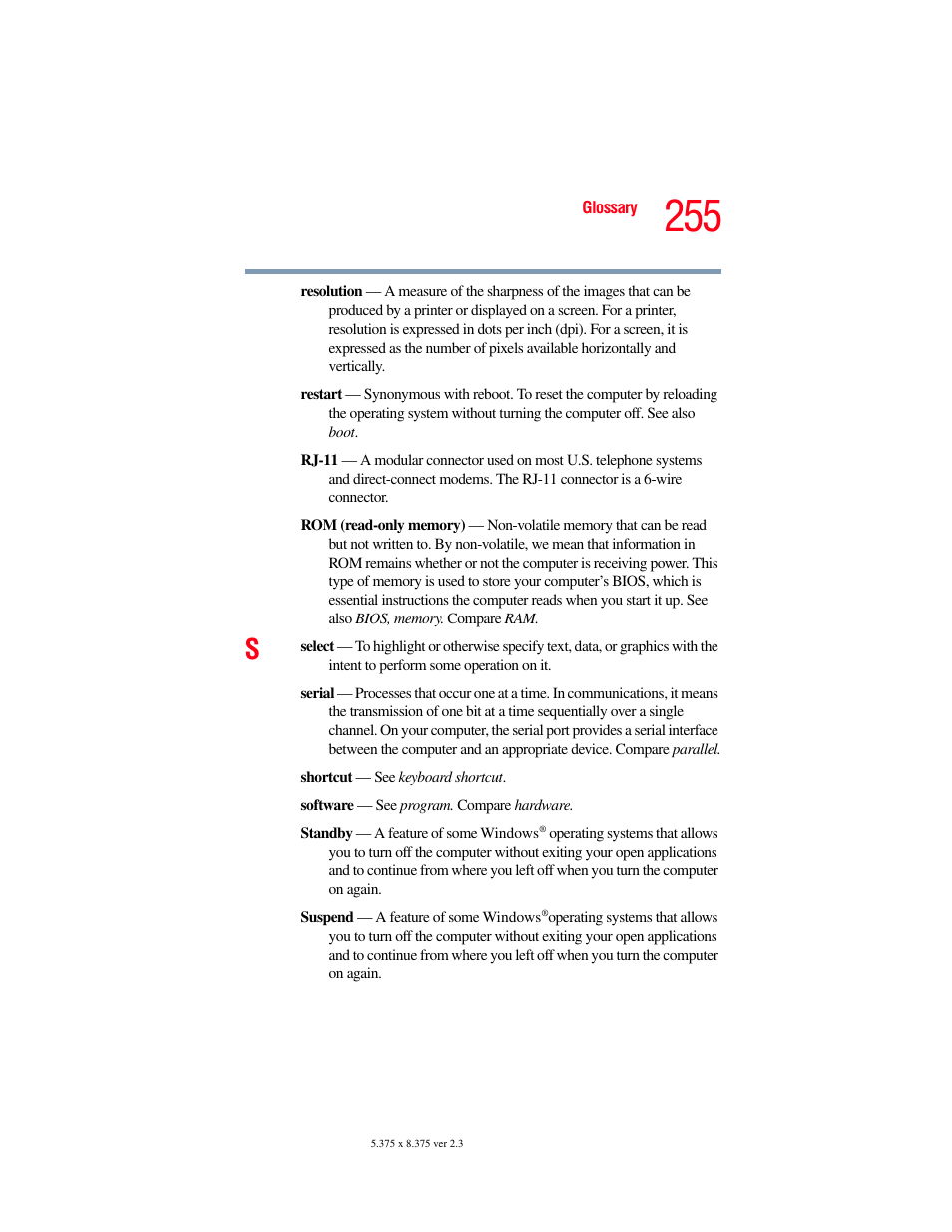 Toshiba A85 User Manual | Page 255 / 264