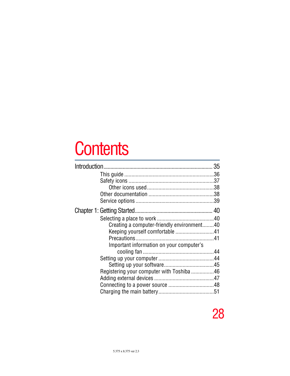 Toshiba A85 User Manual | Page 28 / 264