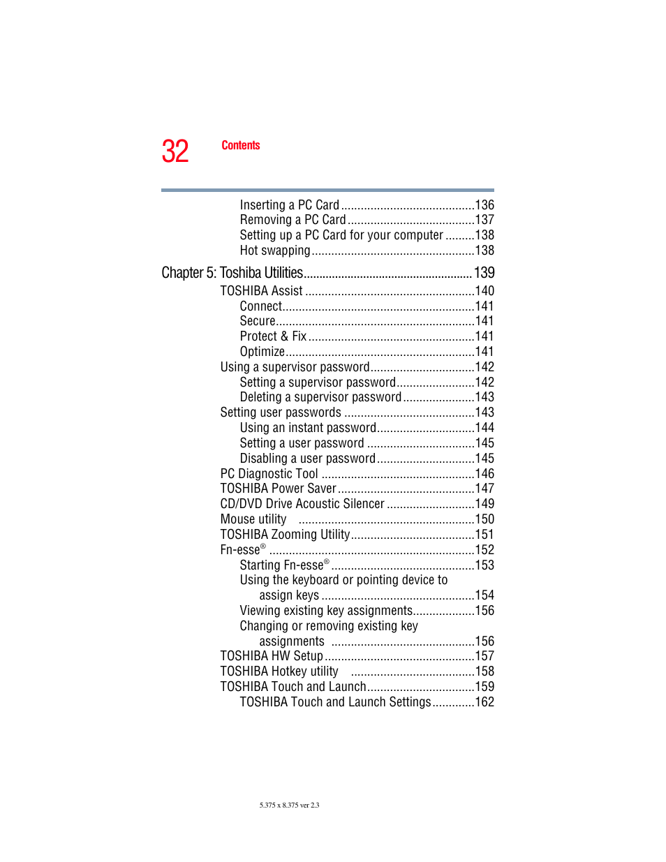 Toshiba A85 User Manual | Page 32 / 264