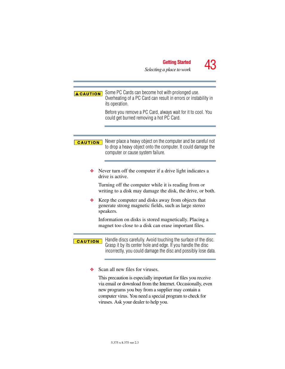 Toshiba A85 User Manual | Page 43 / 264