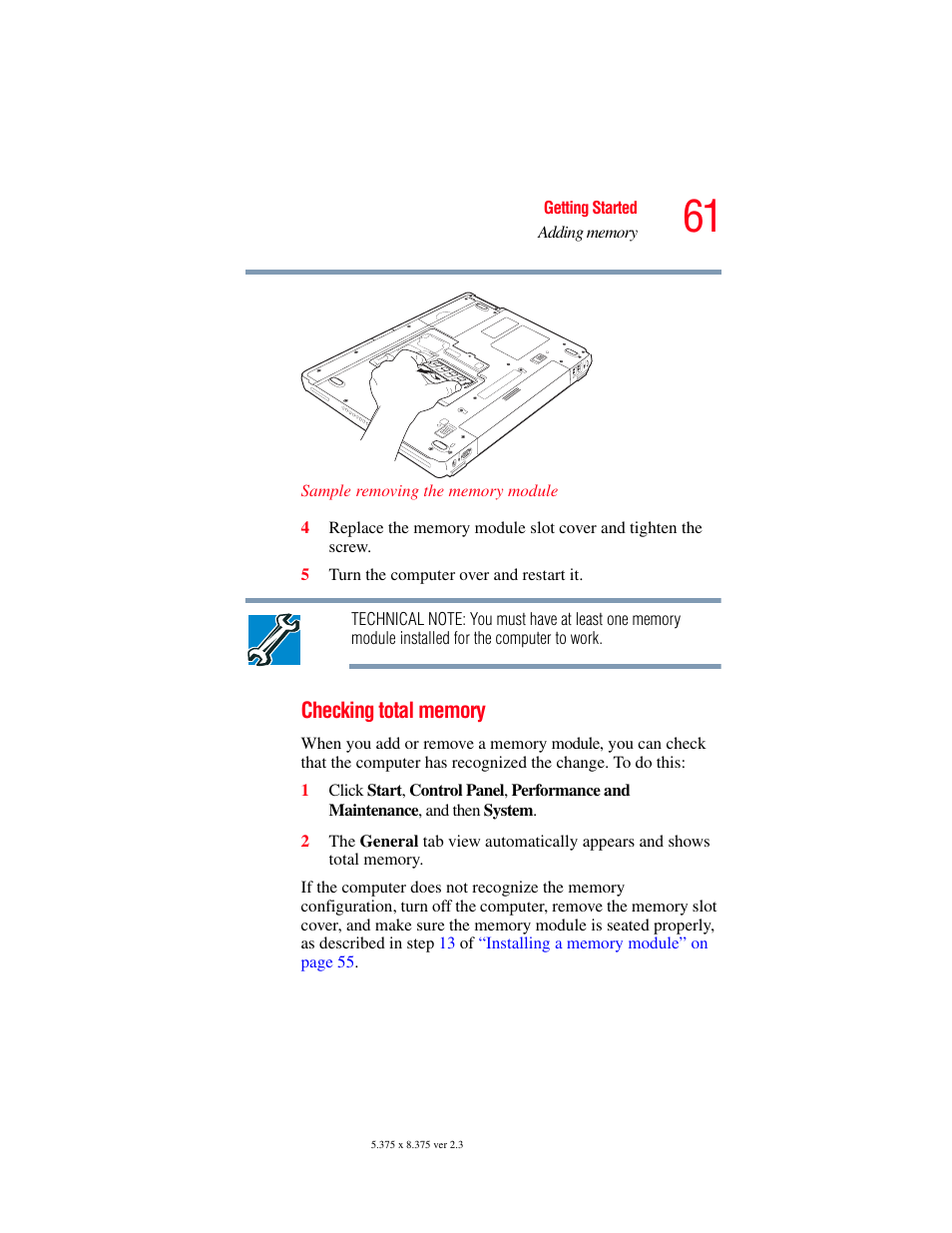 Toshiba A85 User Manual | Page 61 / 264