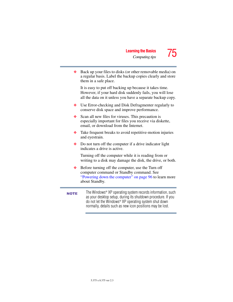 Toshiba A85 User Manual | Page 75 / 264