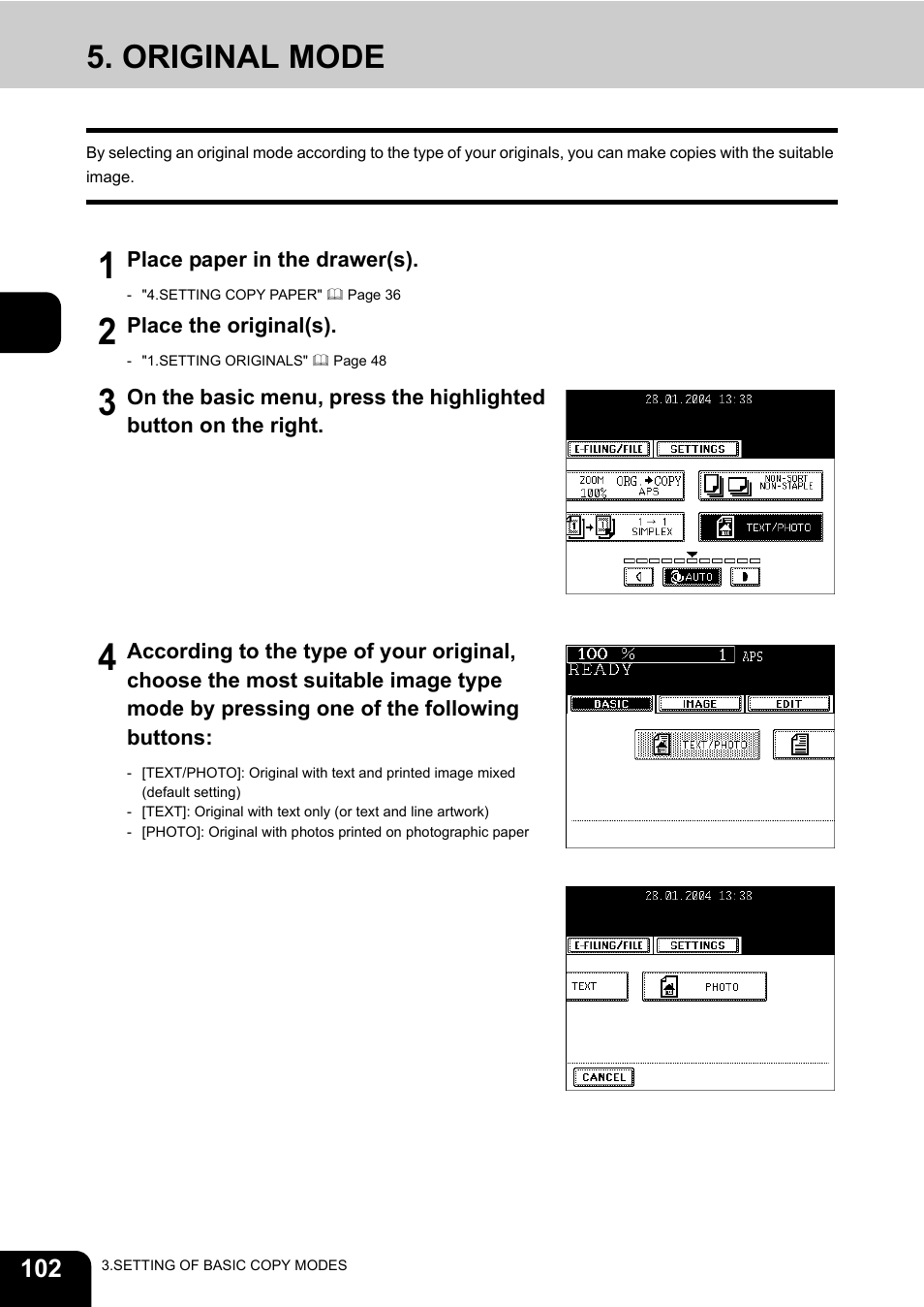 Original mode | Toshiba E-STUDIO230/280 User Manual | Page 104 / 316